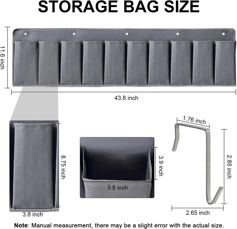 RVZONE RV Shoe Pockets 10 Pockets Heavy Hanging Bedside Storage Organizer with Sturdy Hooks Storage Pockets Hangs on bed for Shoes Toys and Tool Accessories - Image 2